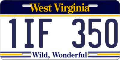 WV license plate 1IF350
