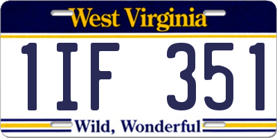 WV license plate 1IF351