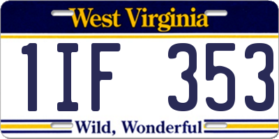 WV license plate 1IF353