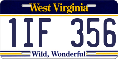 WV license plate 1IF356