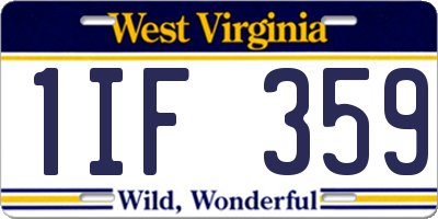 WV license plate 1IF359