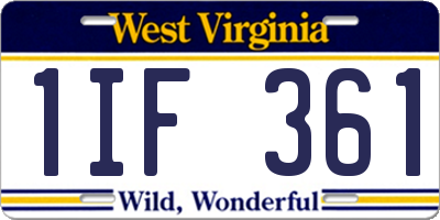 WV license plate 1IF361