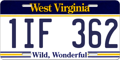 WV license plate 1IF362