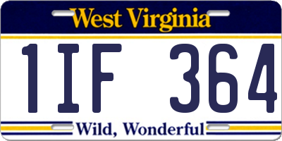 WV license plate 1IF364