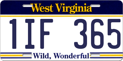 WV license plate 1IF365