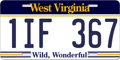WV license plate 1IF367