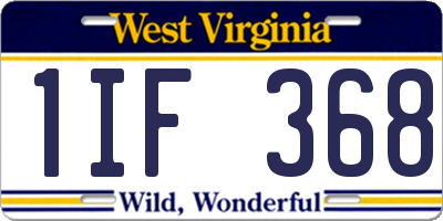 WV license plate 1IF368