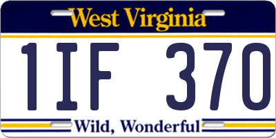 WV license plate 1IF370