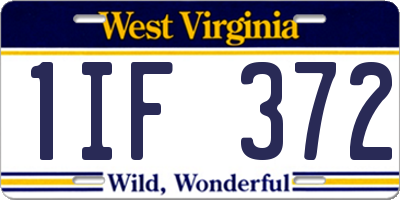 WV license plate 1IF372