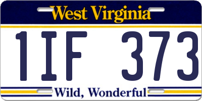 WV license plate 1IF373