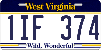 WV license plate 1IF374