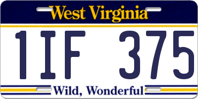 WV license plate 1IF375