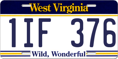WV license plate 1IF376
