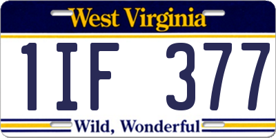 WV license plate 1IF377