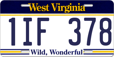 WV license plate 1IF378