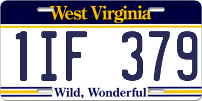 WV license plate 1IF379