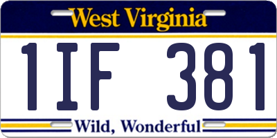 WV license plate 1IF381