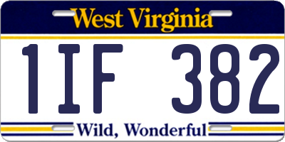 WV license plate 1IF382