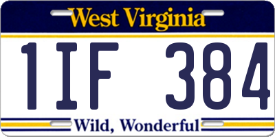 WV license plate 1IF384