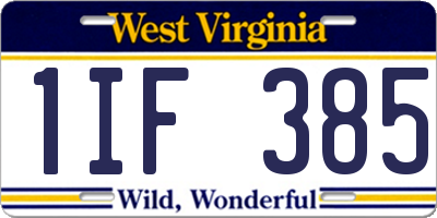 WV license plate 1IF385