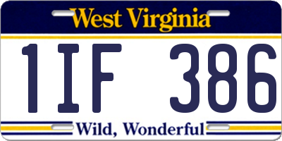 WV license plate 1IF386