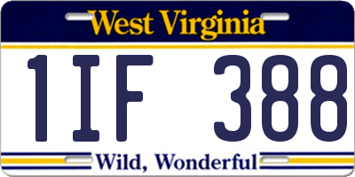 WV license plate 1IF388