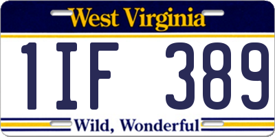 WV license plate 1IF389