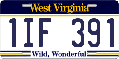WV license plate 1IF391