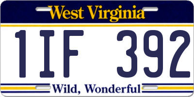 WV license plate 1IF392