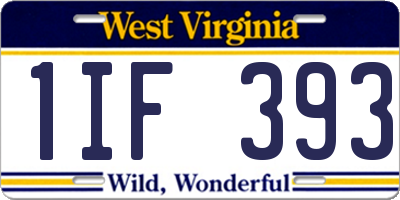 WV license plate 1IF393