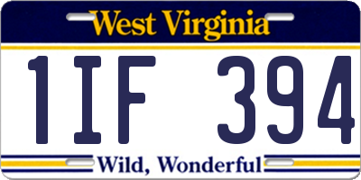 WV license plate 1IF394