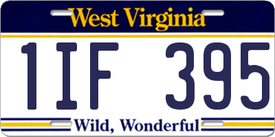 WV license plate 1IF395