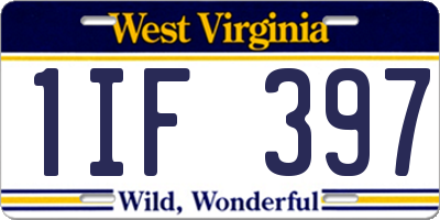 WV license plate 1IF397