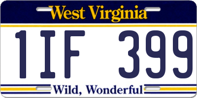 WV license plate 1IF399