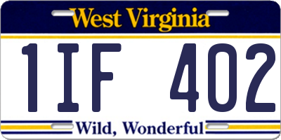 WV license plate 1IF402