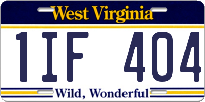 WV license plate 1IF404