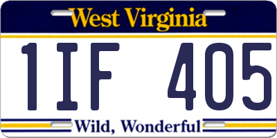 WV license plate 1IF405