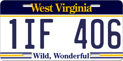 WV license plate 1IF406
