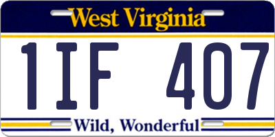 WV license plate 1IF407