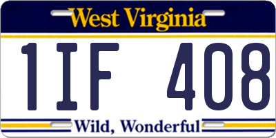 WV license plate 1IF408