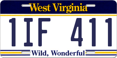 WV license plate 1IF411