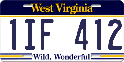 WV license plate 1IF412