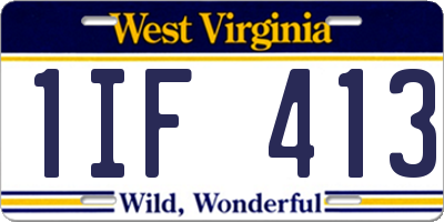 WV license plate 1IF413