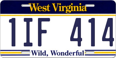 WV license plate 1IF414