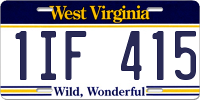 WV license plate 1IF415