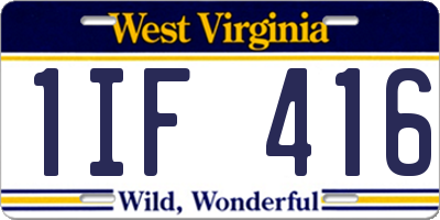 WV license plate 1IF416