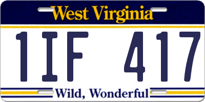 WV license plate 1IF417