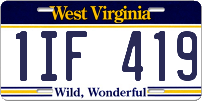 WV license plate 1IF419