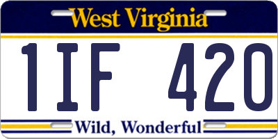 WV license plate 1IF420