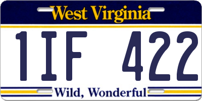WV license plate 1IF422